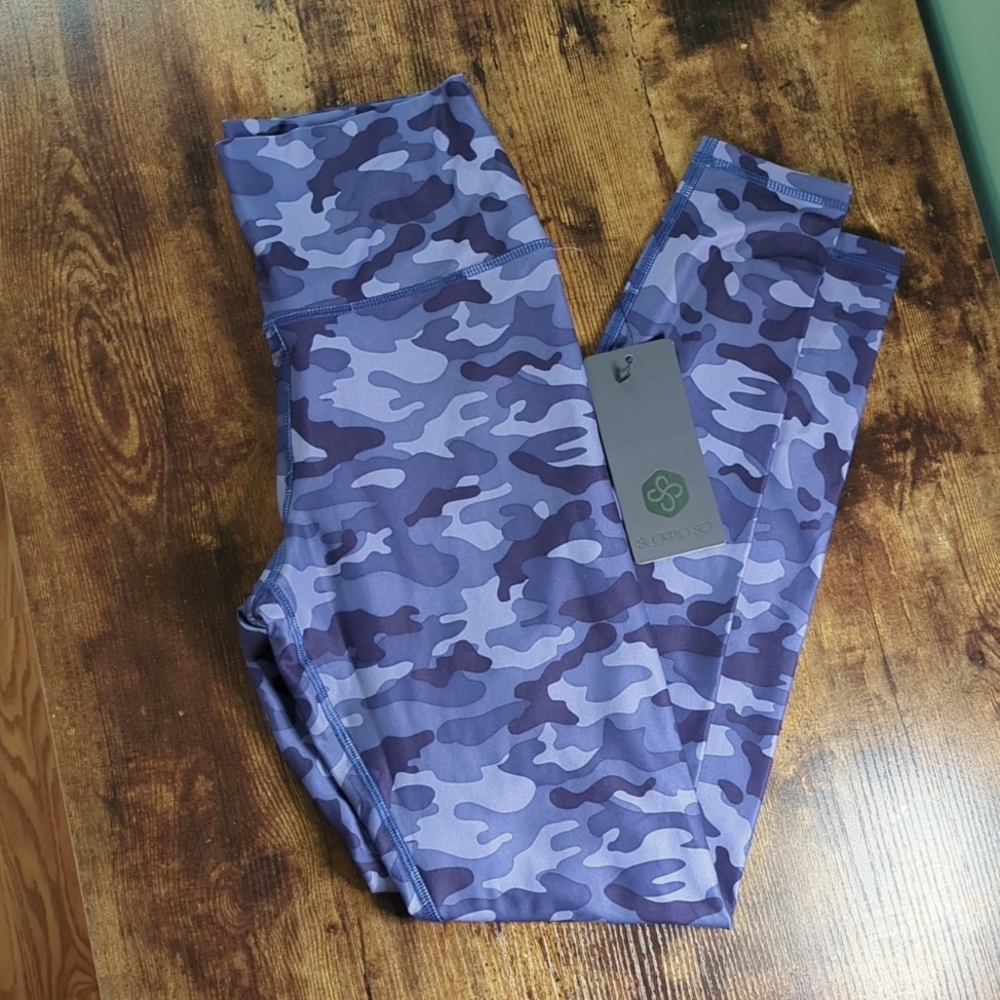 Scorpio Sol Full Length Tummy Control Blue Camo Leggings